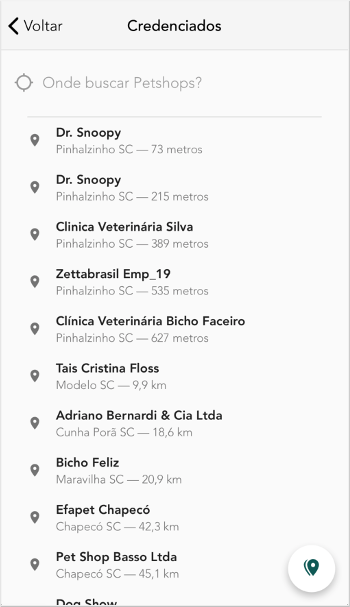 Petshops credenciados